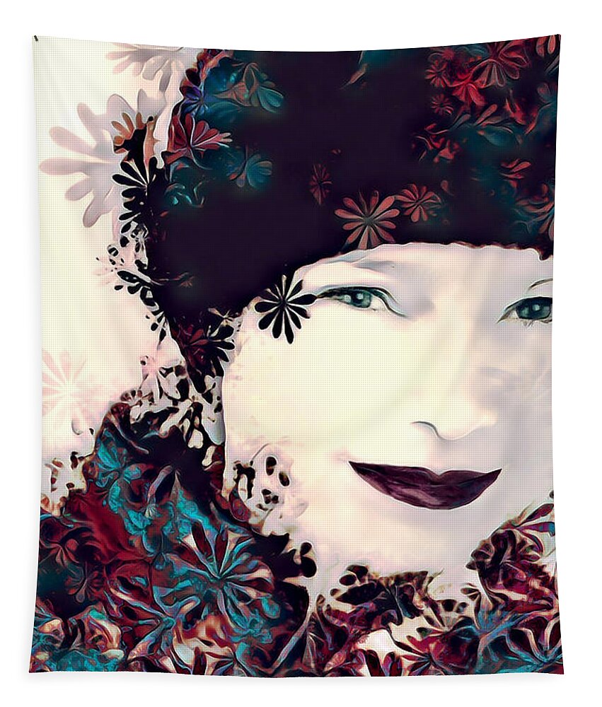 Flower Tapestry featuring the digital art Flower Girl #1 by Pennie McCracken