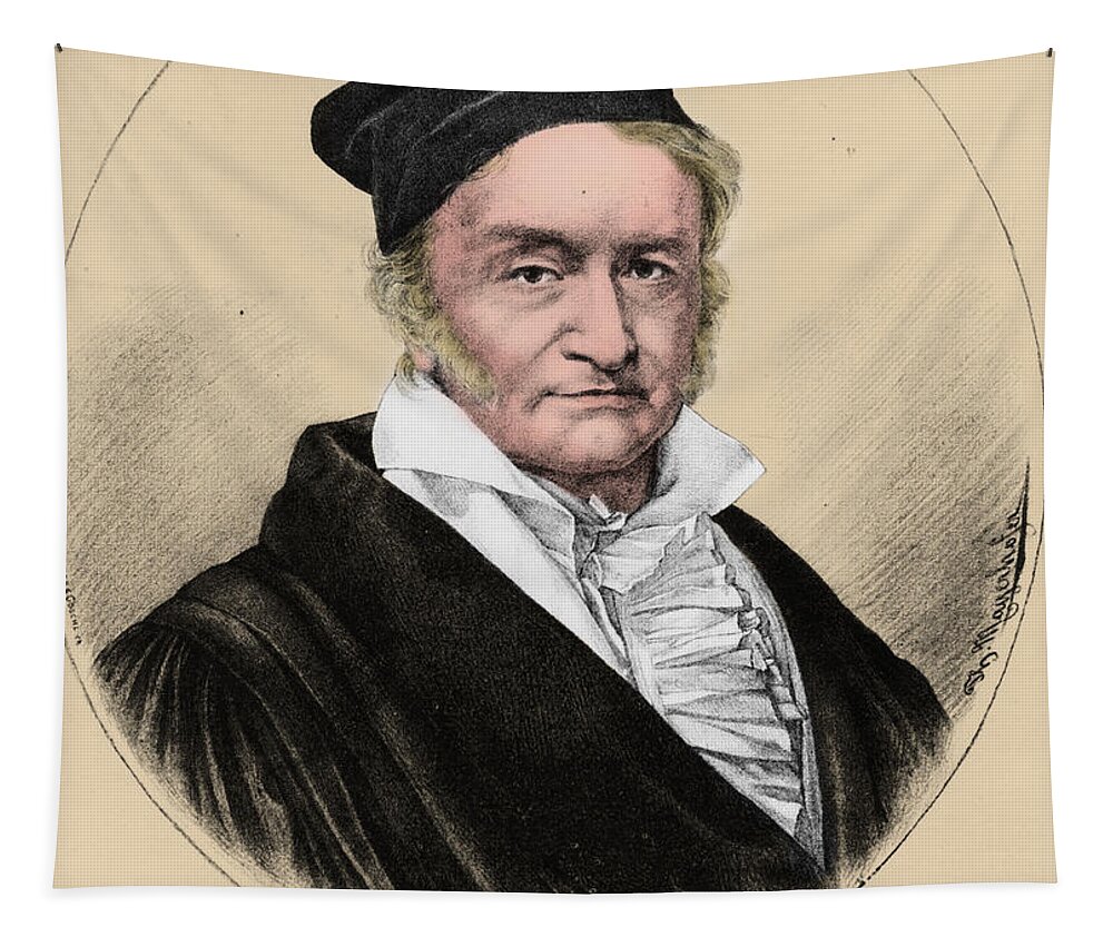 Science Tapestry featuring the photograph Johann Carl Friedrich Gauss, German #2 by Science Source