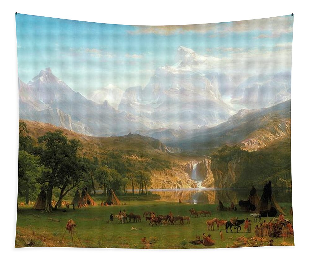Landers Tapestry featuring the painting Landers Peak by Albert Bierstadt