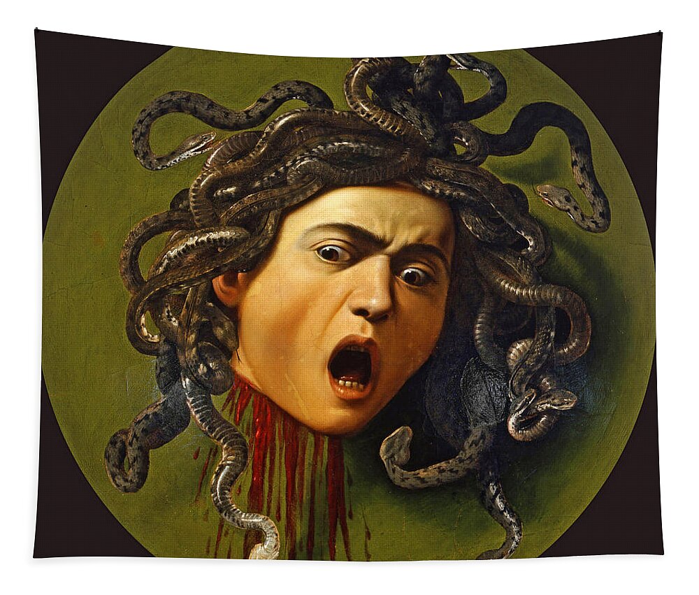 Caravaggio Tapestry featuring the painting Medusa #3 by Caravaggio
