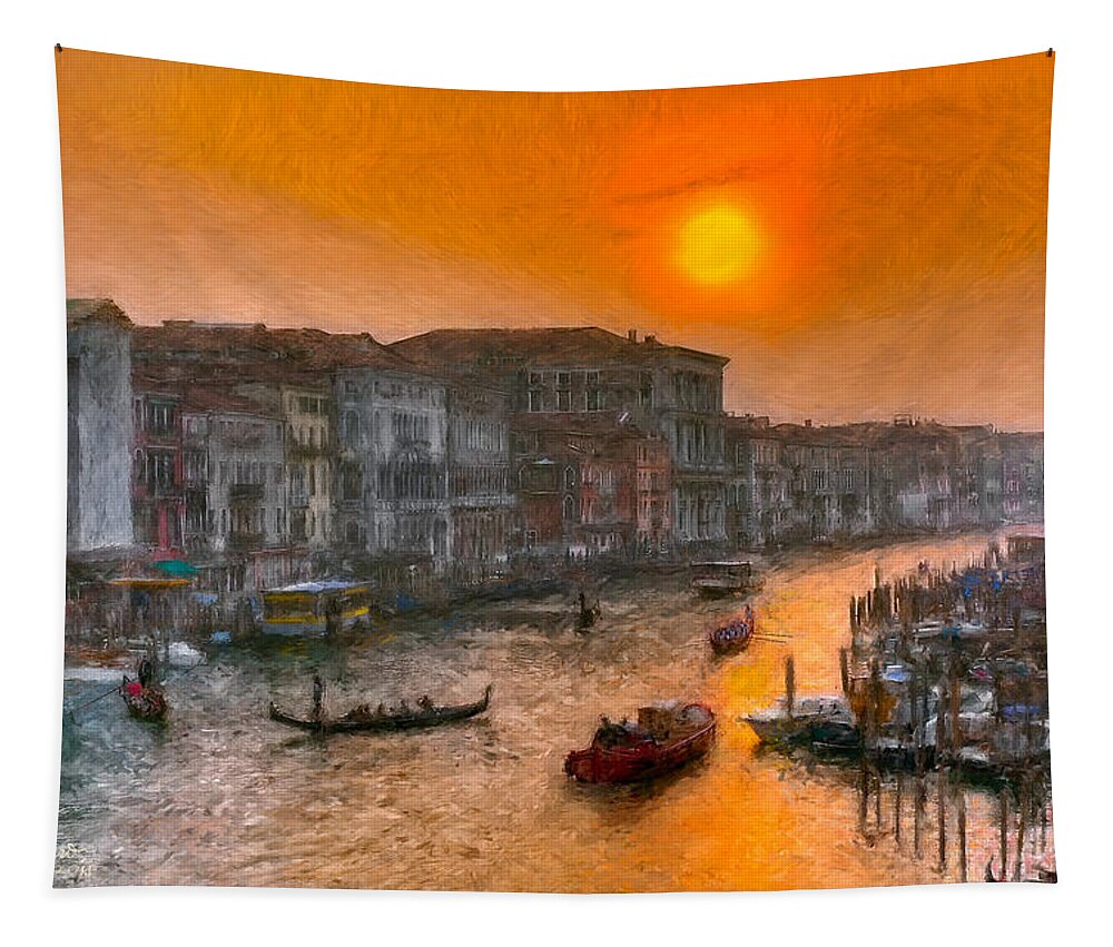Venice Tapestry featuring the photograph Riva del Ferro. Venezia #2 by Juan Carlos Ferro Duque