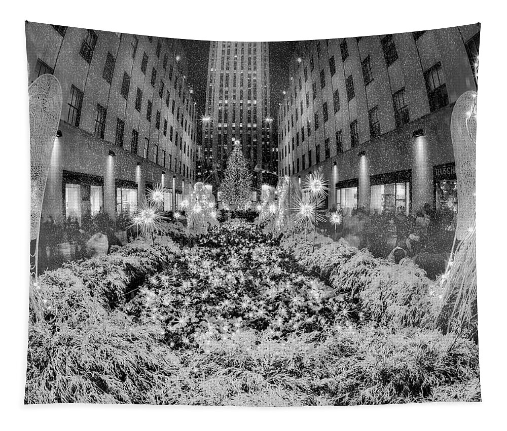 Rockefeller Center Tapestry featuring the photograph Rockefeller Center Christmas NYC #2 by Susan Candelario