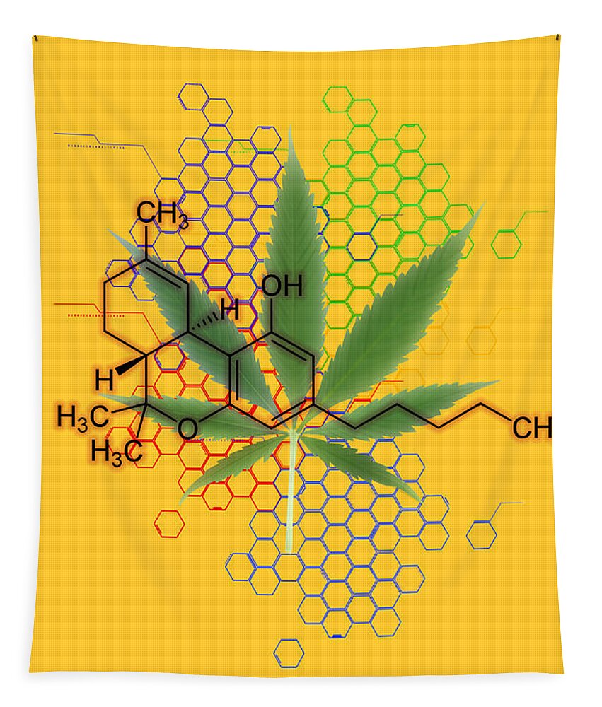 Cannabis Tapestry featuring the photograph Tetrahydrocannabinol #2 by George Mattei