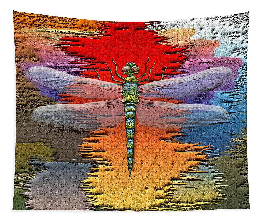 Beasts Tapestry featuring the photograph The Legend Of Emperor Dragonfly #2 by Serge Averbukh