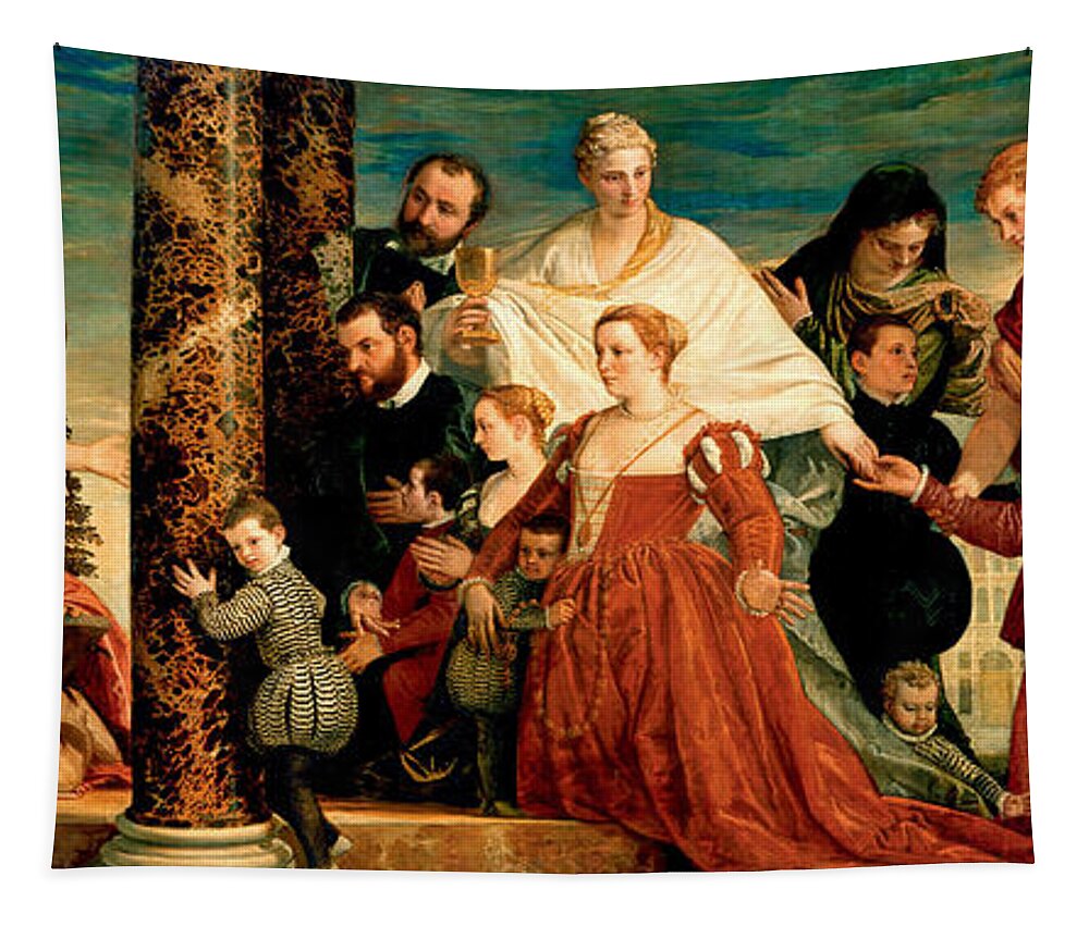 Paolo Veronese Tapestry featuring the painting The Madonna of the Cuccina Family #3 by Paolo Veronese