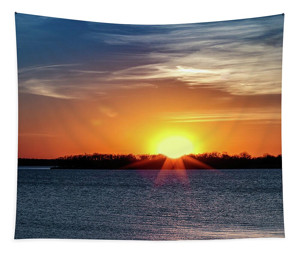 Horizontal Tapestry featuring the photograph Thunderbird Sunset #2 by Doug Long