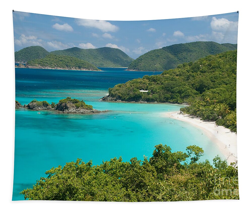 Virgin Islands Tapestry featuring the photograph View of Trunk Bay on St John - United States Virgin Islands #2 by Anthony Totah
