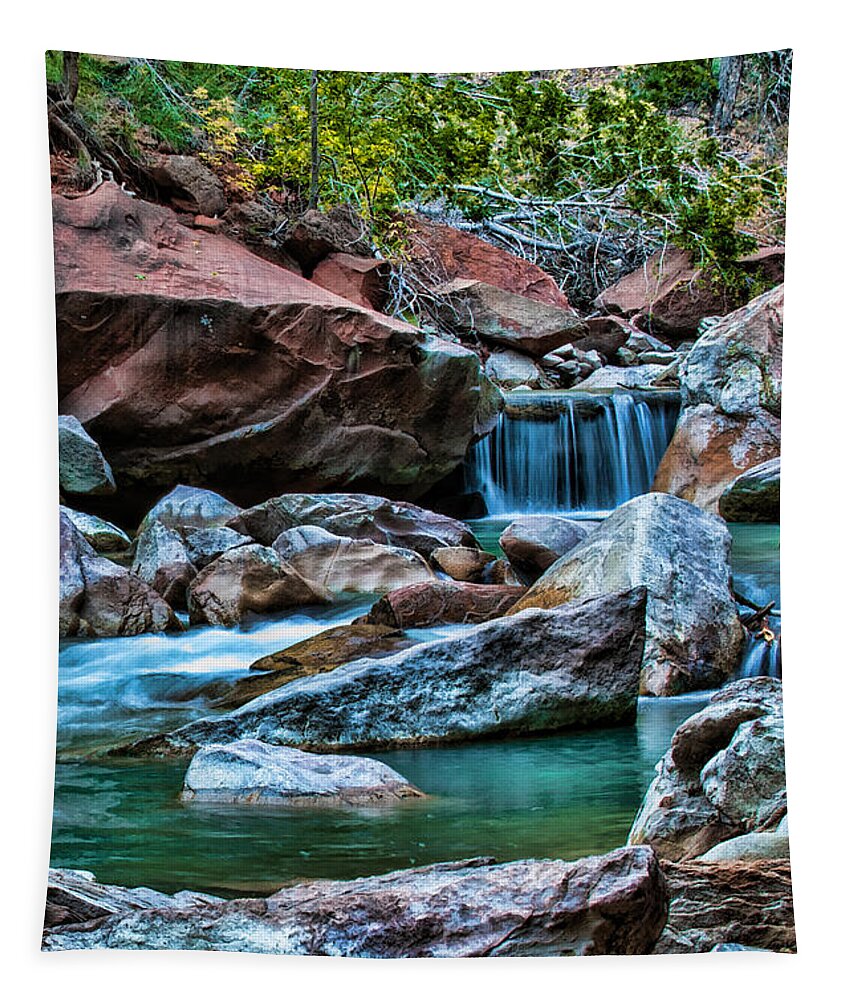 Zion Tapestry featuring the photograph Virgin River Zion by George Buxbaum