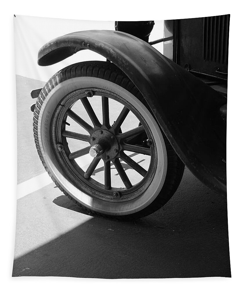 Black And White Tapestry featuring the photograph 1926 Model T Ford #20 by Rob Hans