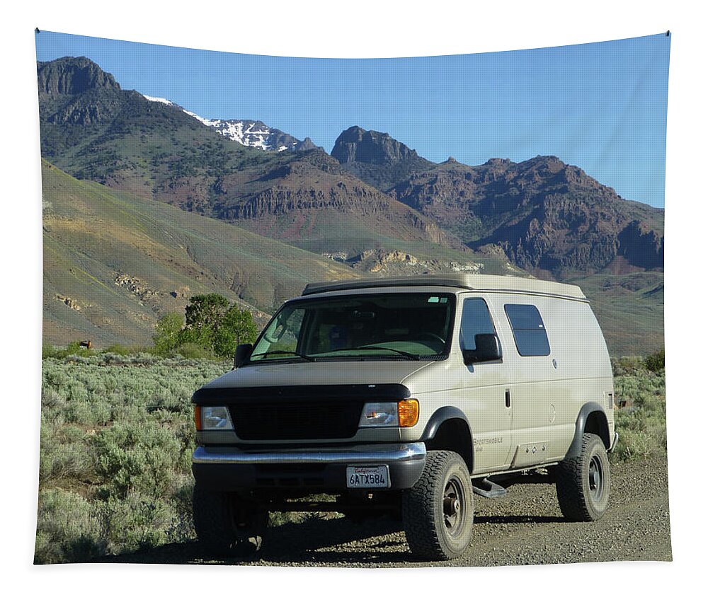 Van Tapestry featuring the photograph 2DA5944-DC Our Sportsmobile at Steens Mountain by Ed Cooper Photography