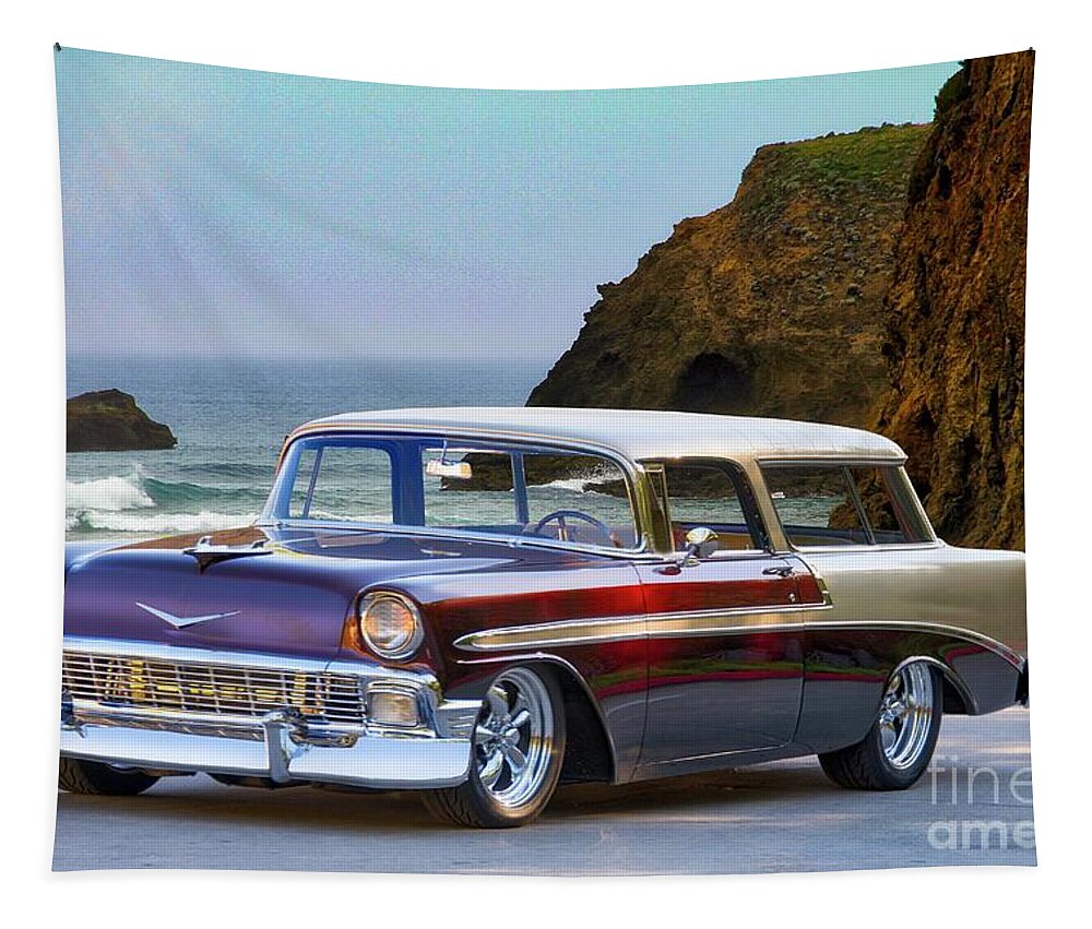 Auto Tapestry featuring the photograph 1956 Chevrolet Nomad Wagon by Dave Koontz