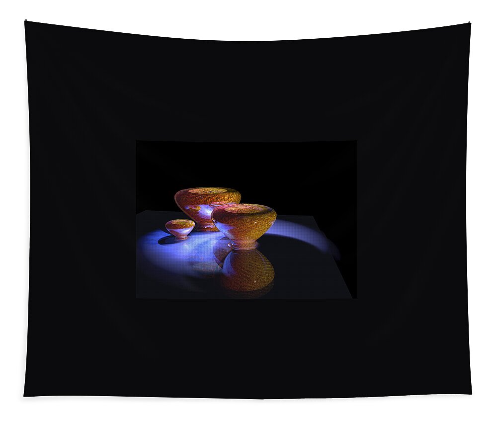 3d Tapestry featuring the digital art 3 Bowls 2 by Paul Gaj