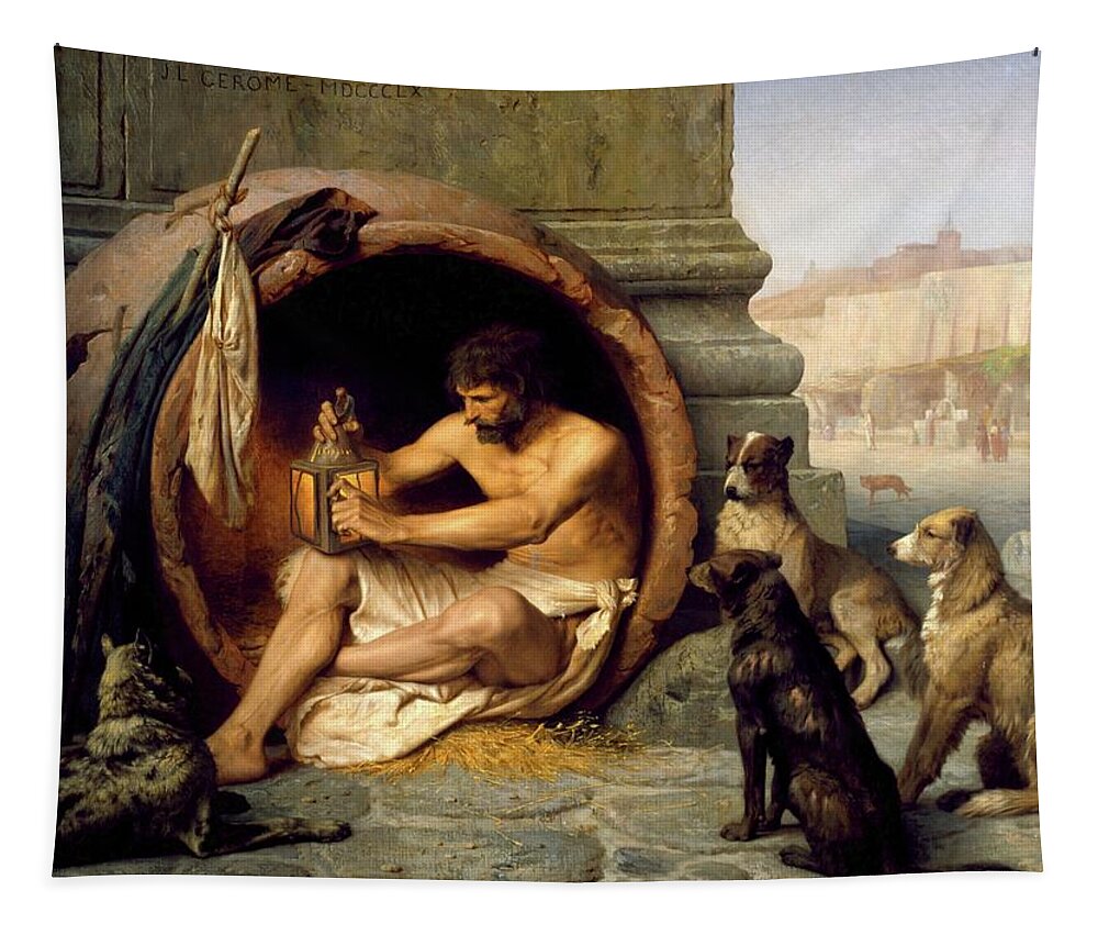 Jean Leon Gerome Tapestry featuring the painting Diogenes #2 by Jean Leon Gerome