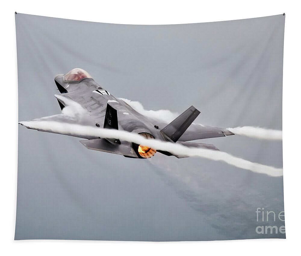 F35 Tapestry featuring the digital art F35 Lightning II by Airpower Art