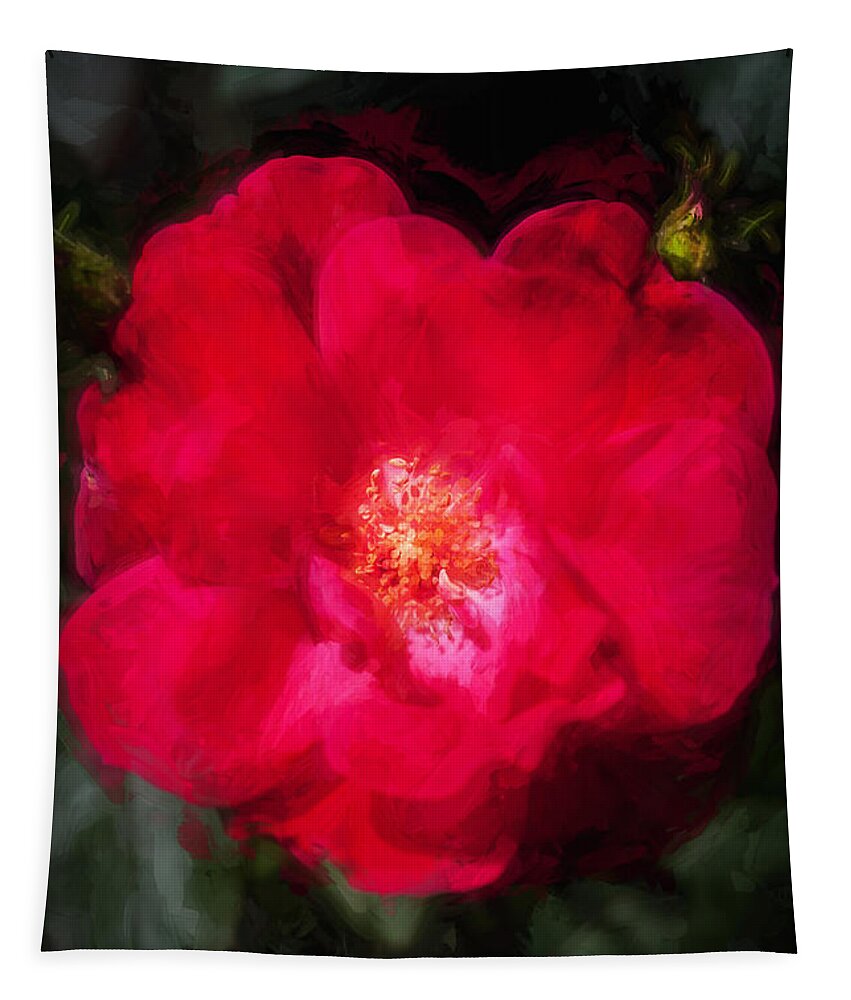 Roses Tapestry featuring the photograph Knockout Roses Painted #3 by Rich Franco