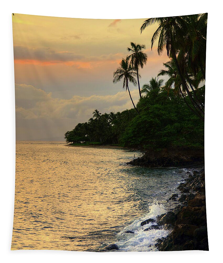 Lahaina Tapestry featuring the photograph Lahaina Sunset #3 by Kelly Wade