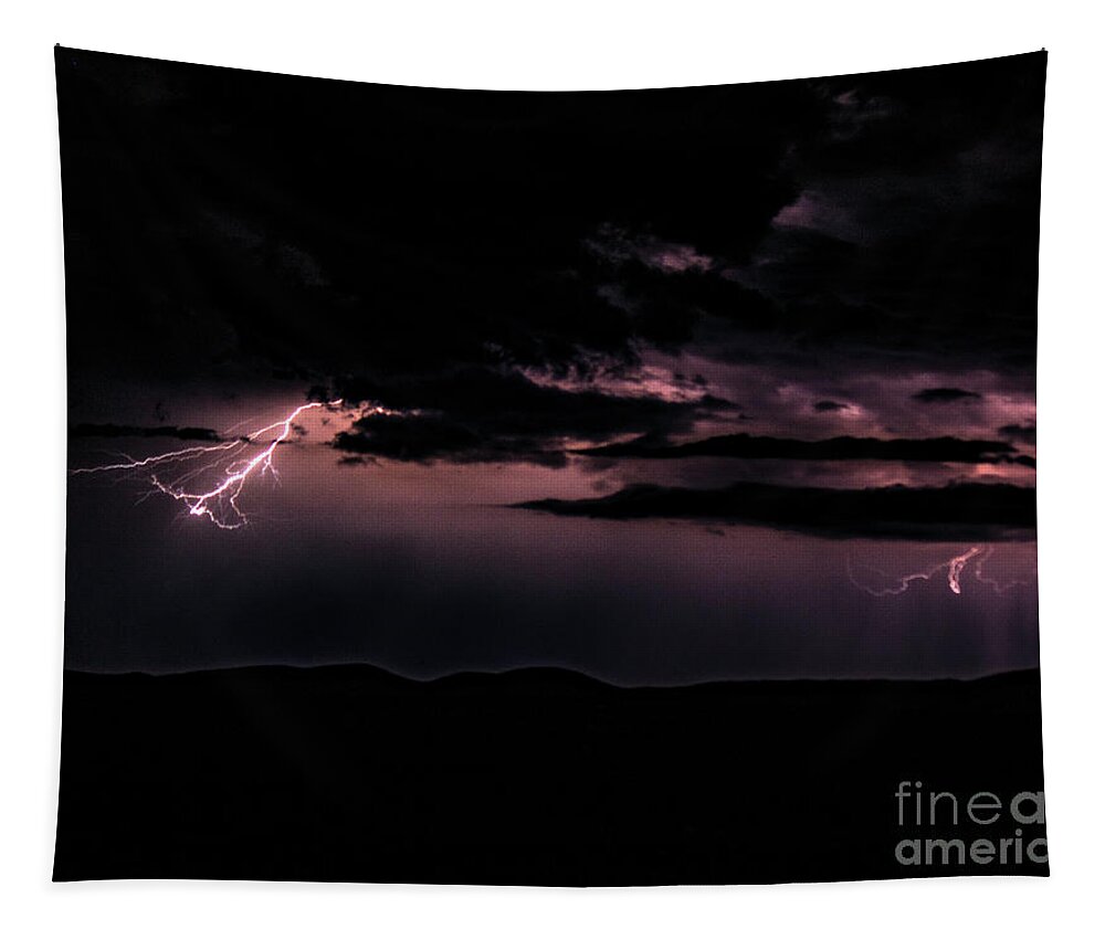 Lightning Tapestry featuring the photograph Lightning #4 by Mark Jackson