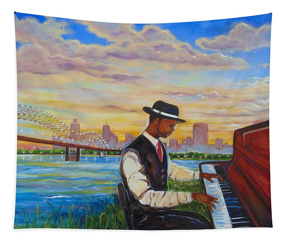 Memphis Art Tapestry featuring the painting Memphis #1 by Emery Franklin