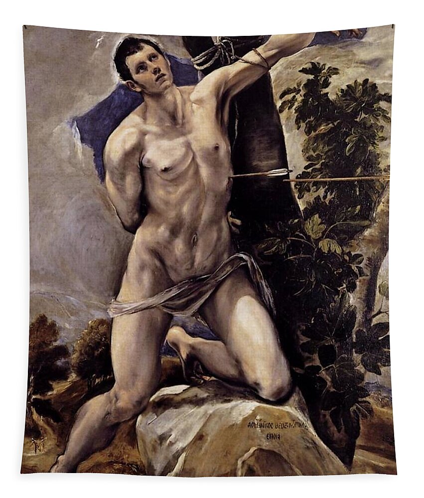 El Greco Tapestry featuring the painting Saint Sebastian #3 by El Greco