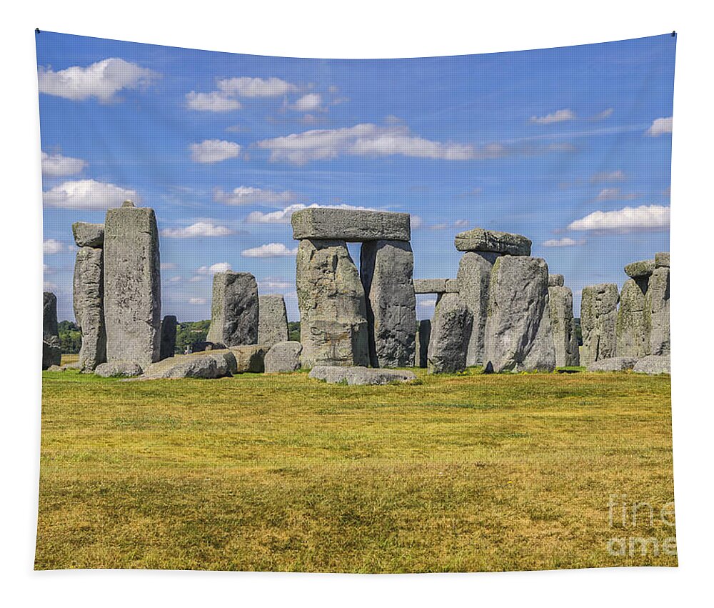 Stones Tapestry featuring the photograph Prehistoric Stonehenge in England by Patricia Hofmeester