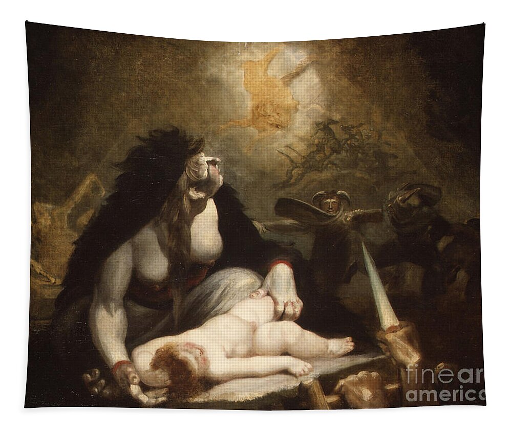 Witch Tapestry featuring the painting The Night Hag Visiting Lapland Witches by Henry Fuseli