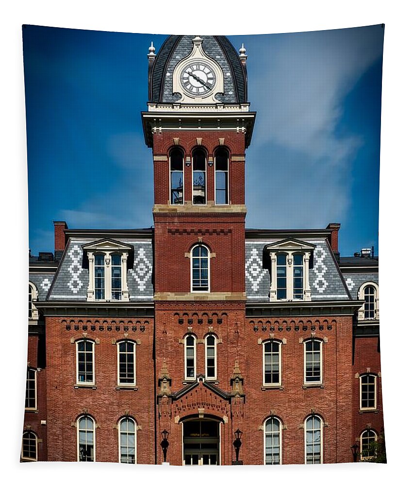 West Virginia University Tapestry featuring the photograph Woodburn Hall - West Virginia University #3 by Mountain Dreams
