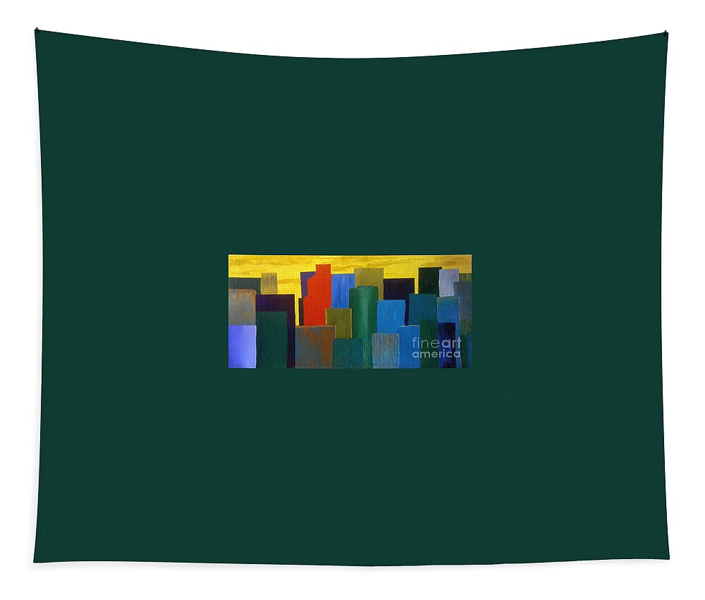 Abstract Tapestry featuring the painting 3 X Over - SOLD by Paul Anderson