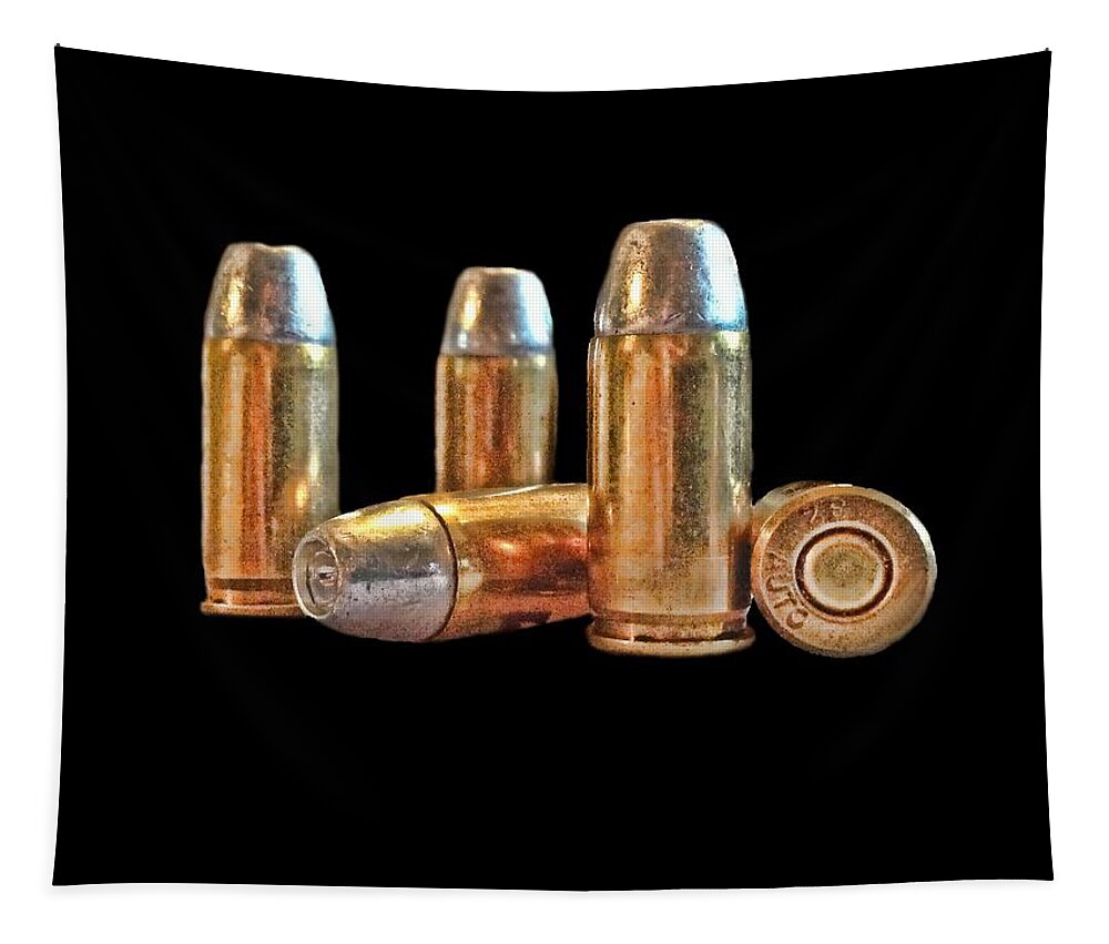 32 Caliber Tapestry featuring the photograph 32 Caliber Bullet Print by Lesa Fine