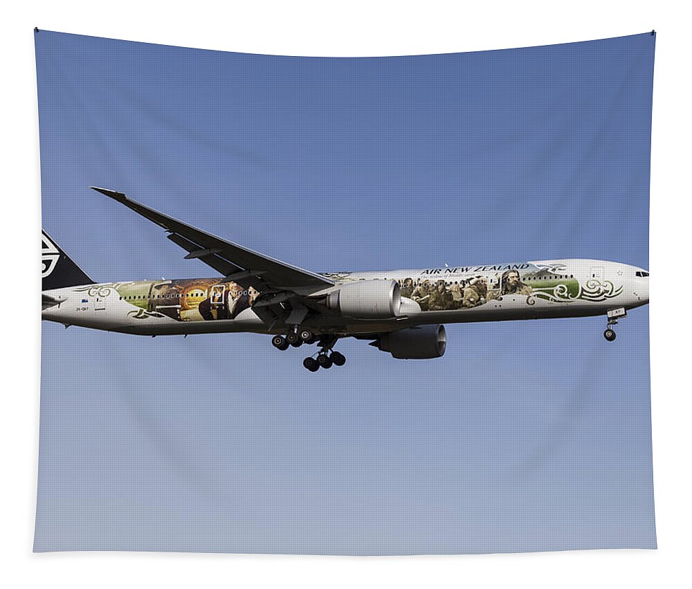 The Hobbit Tapestry featuring the photograph Air New Zealand Hobbit Boeing 777 #1 by David Pyatt