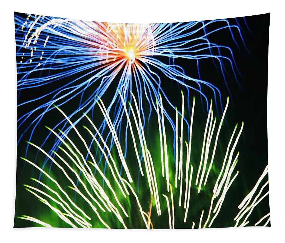 Firework Tapestry featuring the photograph Fireworks by Donn Ingemie