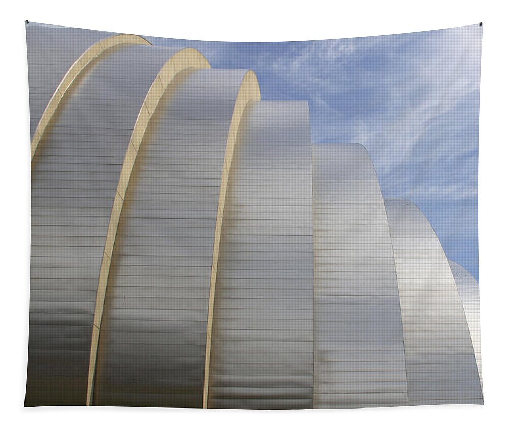 Abstract Building Tapestry featuring the photograph Kauffman Center for Performing Arts by Mike McGlothlen