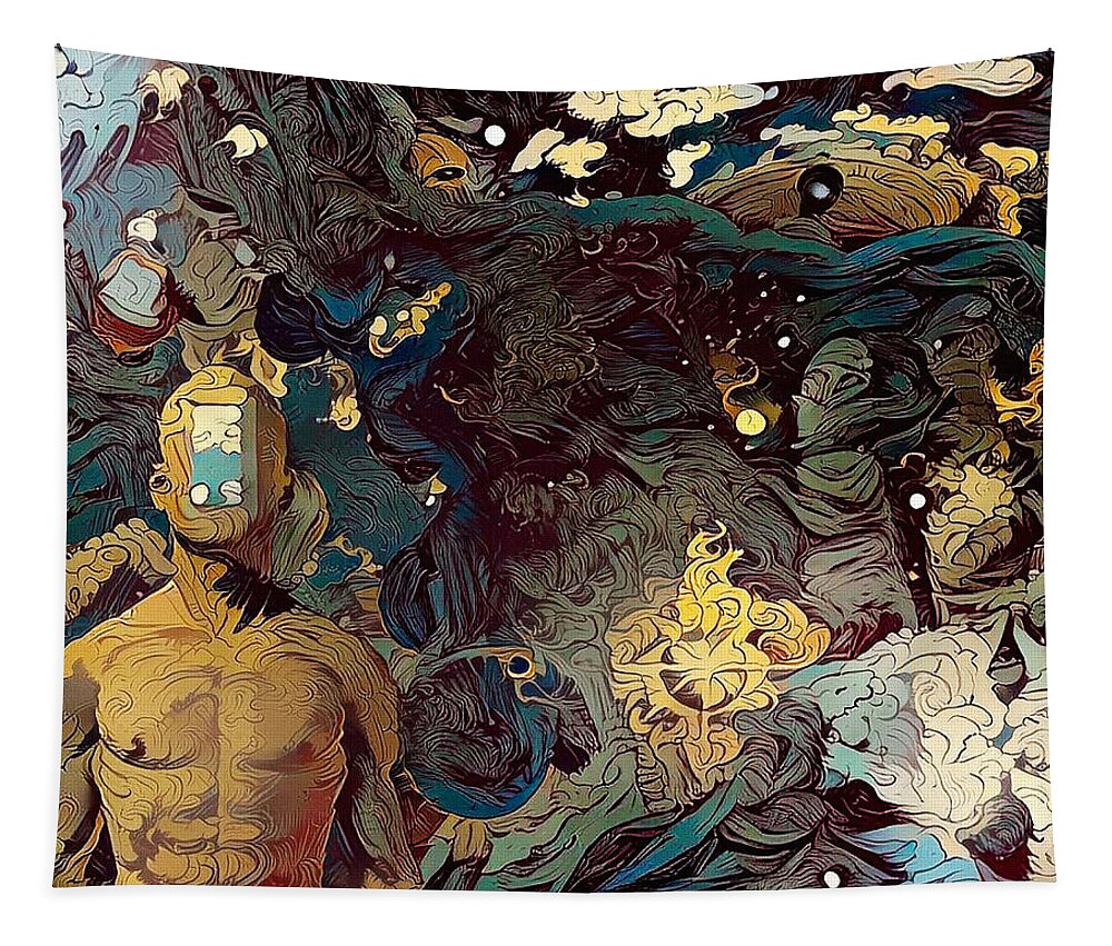 Canvas Tapestry featuring the digital art Open Mind #4 by Bruce Rolff