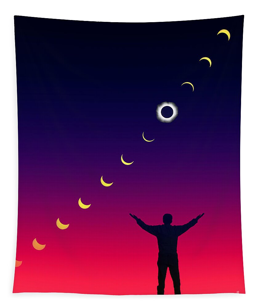 Astronomy Tapestry featuring the photograph Solar Eclipse #4 by Larry Landolfi