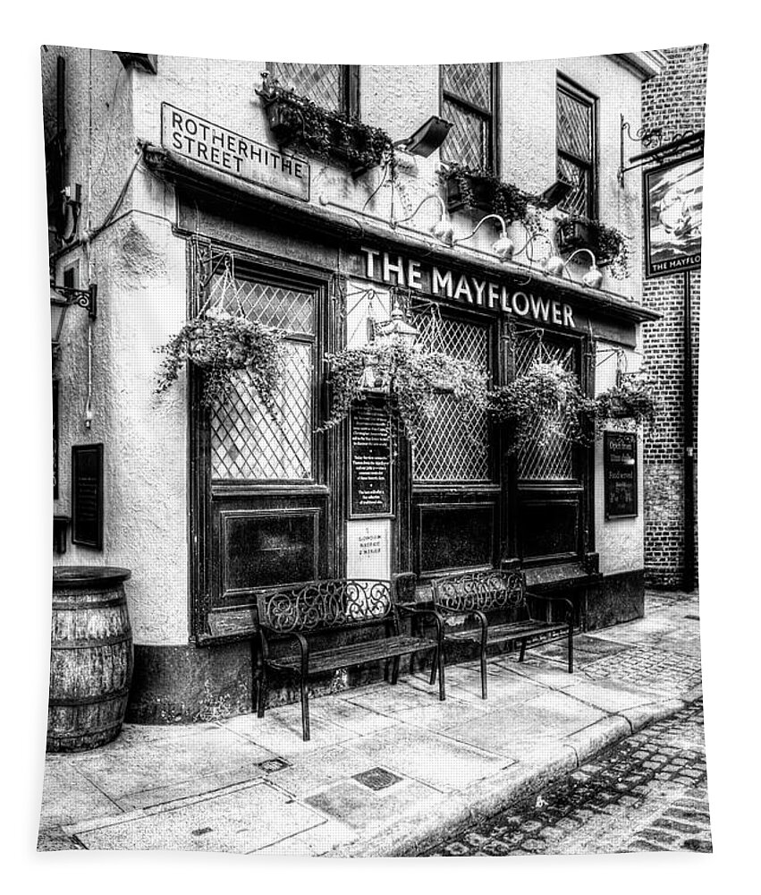 The Mayflower Pub Tapestry featuring the photograph The Mayflower Pub London #4 by David Pyatt