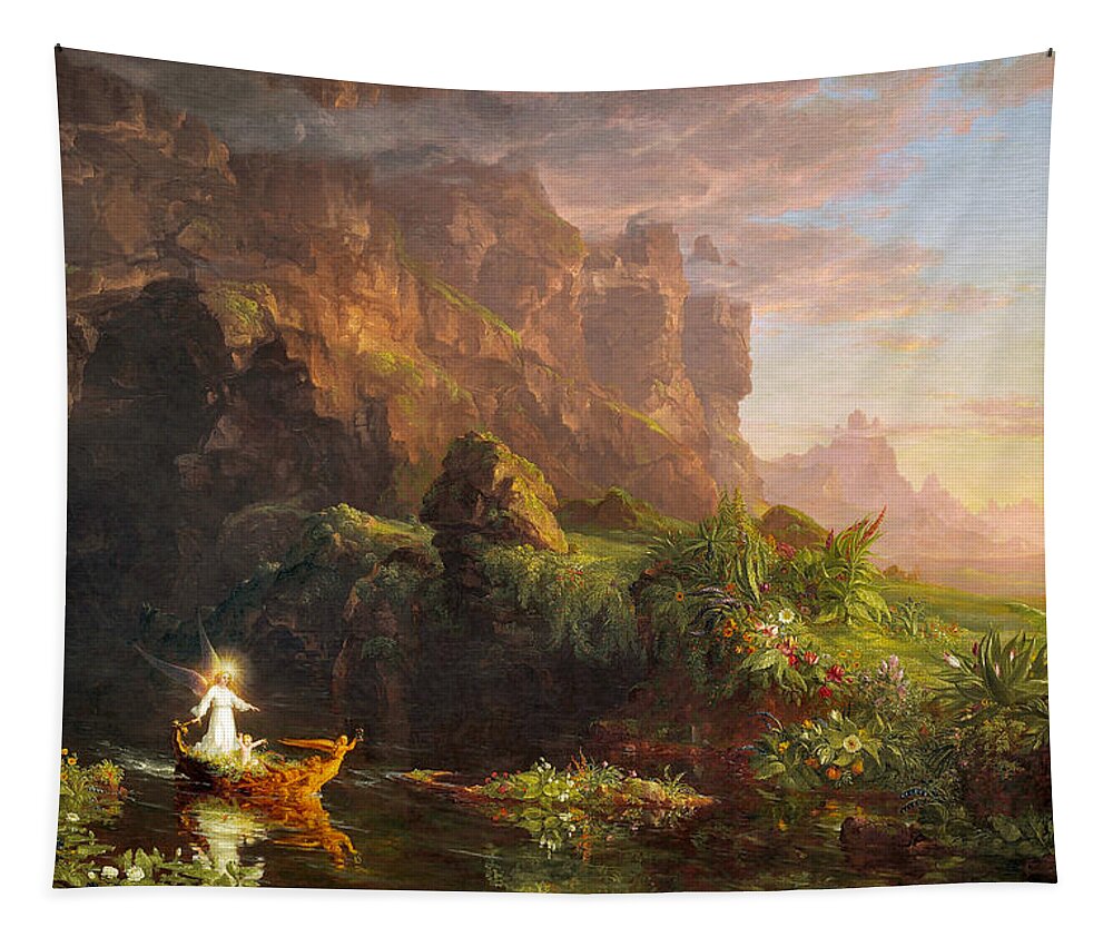 The Voyage Of Life Childhood Tapestry featuring the photograph The Voyage of Life Childhood #4 by Thomas Cole