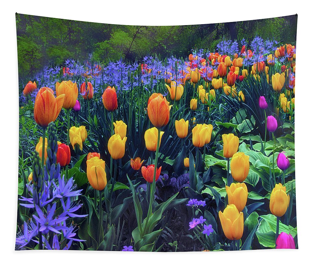 Tulips Tapestry featuring the photograph Procession of Tulips by Jessica Jenney