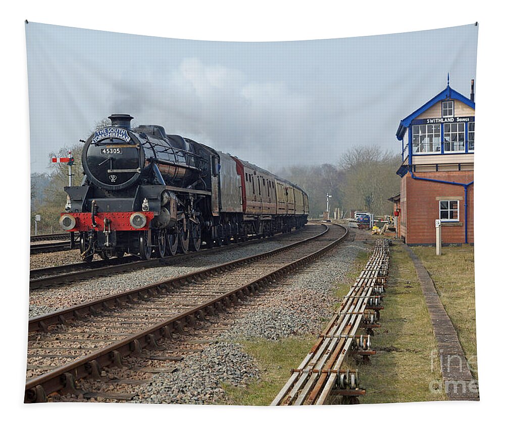 Steam Tapestry featuring the photograph 45305 at Swithland Signal Box by David Birchall