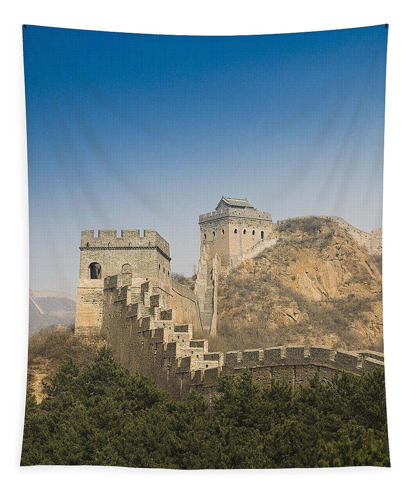 Ancient Tapestry featuring the photograph Great Wall of China - Jinshanling #5 by Gloria & Richard Maschmeyer - Printscapes