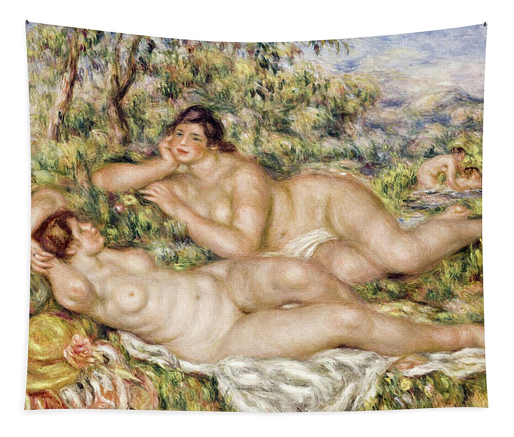 Pierre-auguste Renoir Tapestry featuring the painting The Bathers #8 by Pierre-Auguste Renoir
