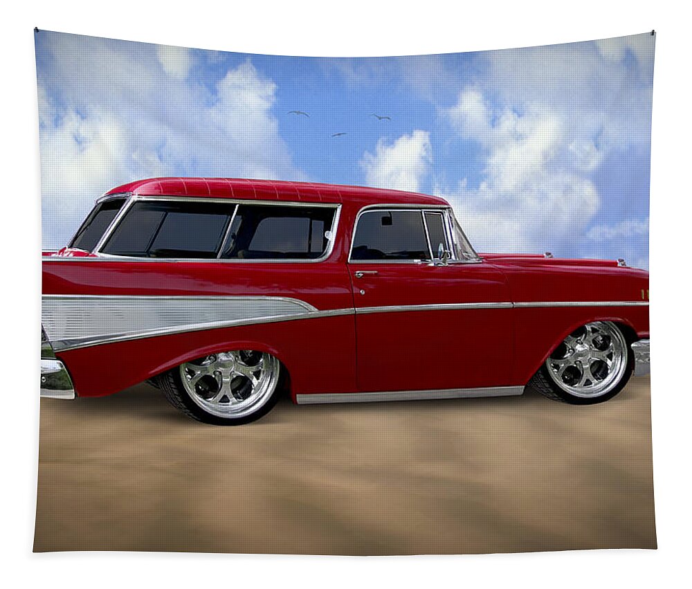 Transportation Tapestry featuring the photograph 57 Belair Nomad by Mike McGlothlen