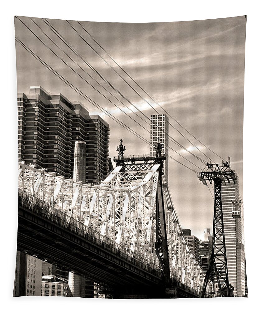 Roosevelt Island Tapestry featuring the photograph 59th Street Bridge No. 4-1 by Sandy Taylor