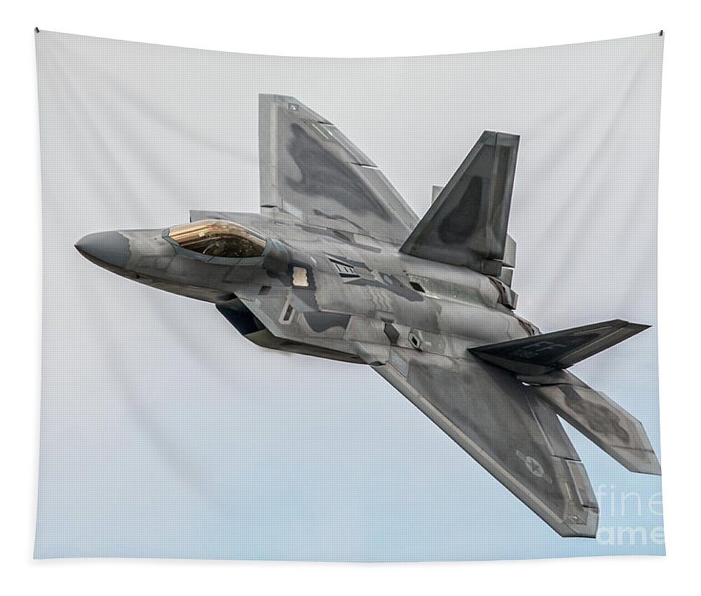 F22 Tapestry featuring the digital art F-22 Raptor by Airpower Art