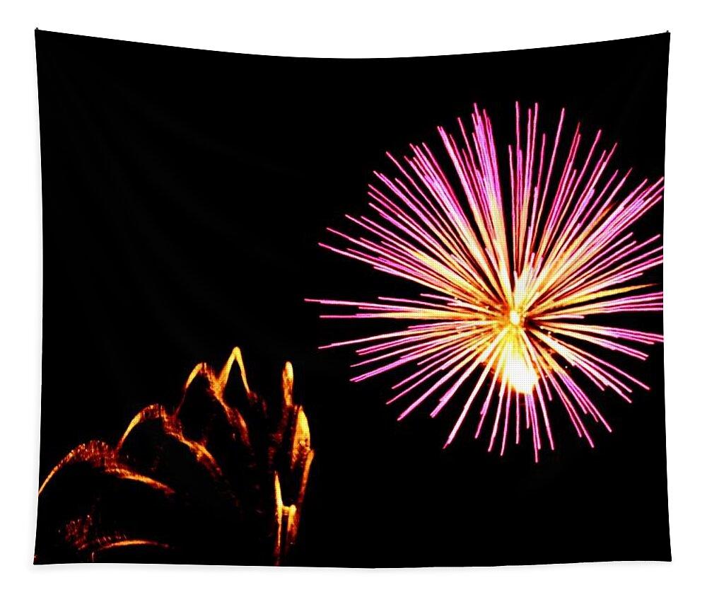 Firework Tapestry featuring the photograph Fireworks #6 by Donn Ingemie