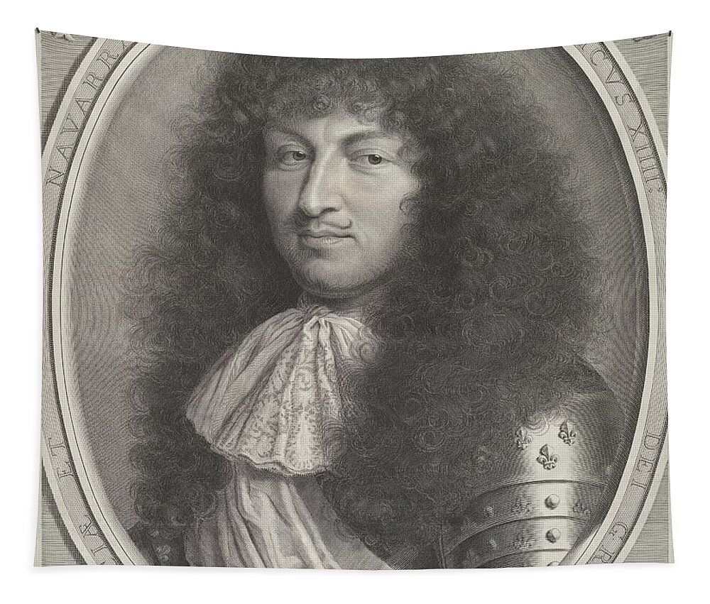 Robert Nanteuil Tapestry featuring the drawing Louis XIV #10 by Robert Nanteuil