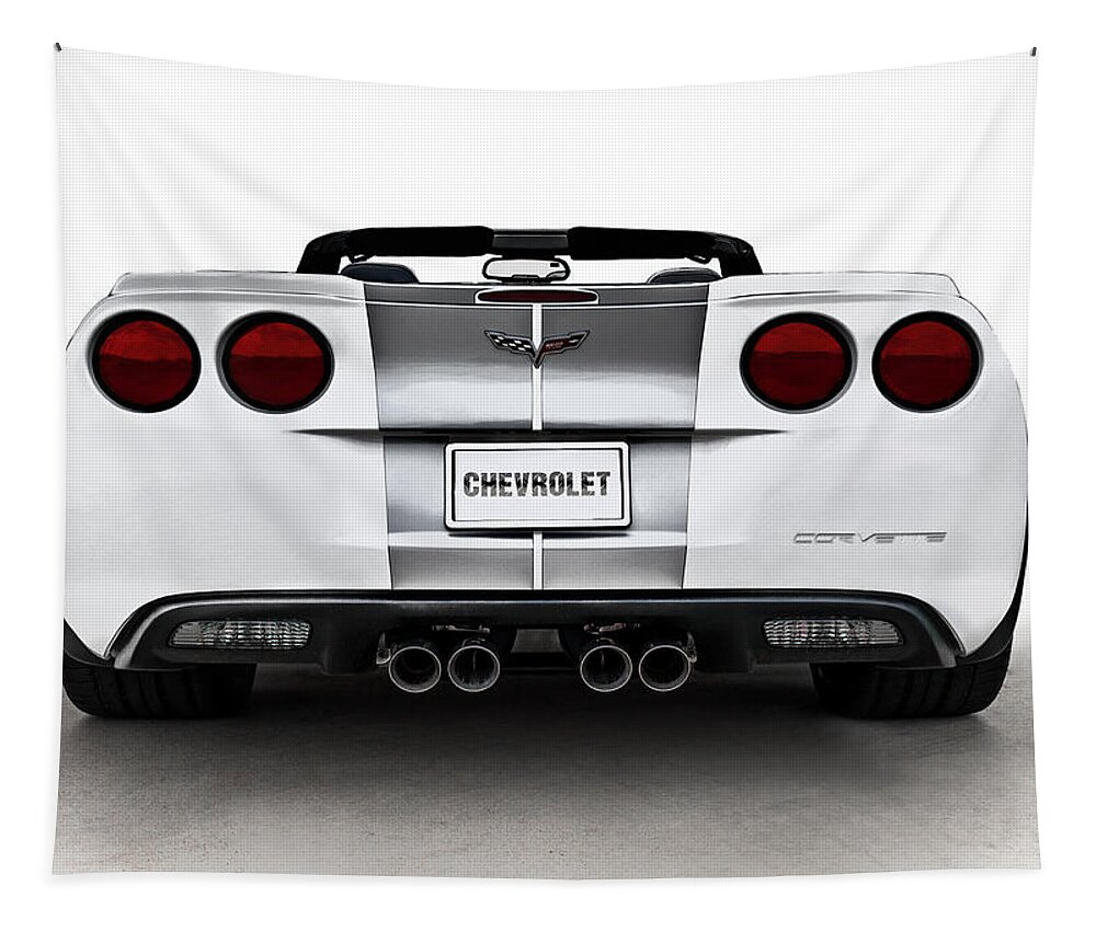 Anniversary Tapestry featuring the digital art 60th Anniversary Corvette by Douglas Pittman