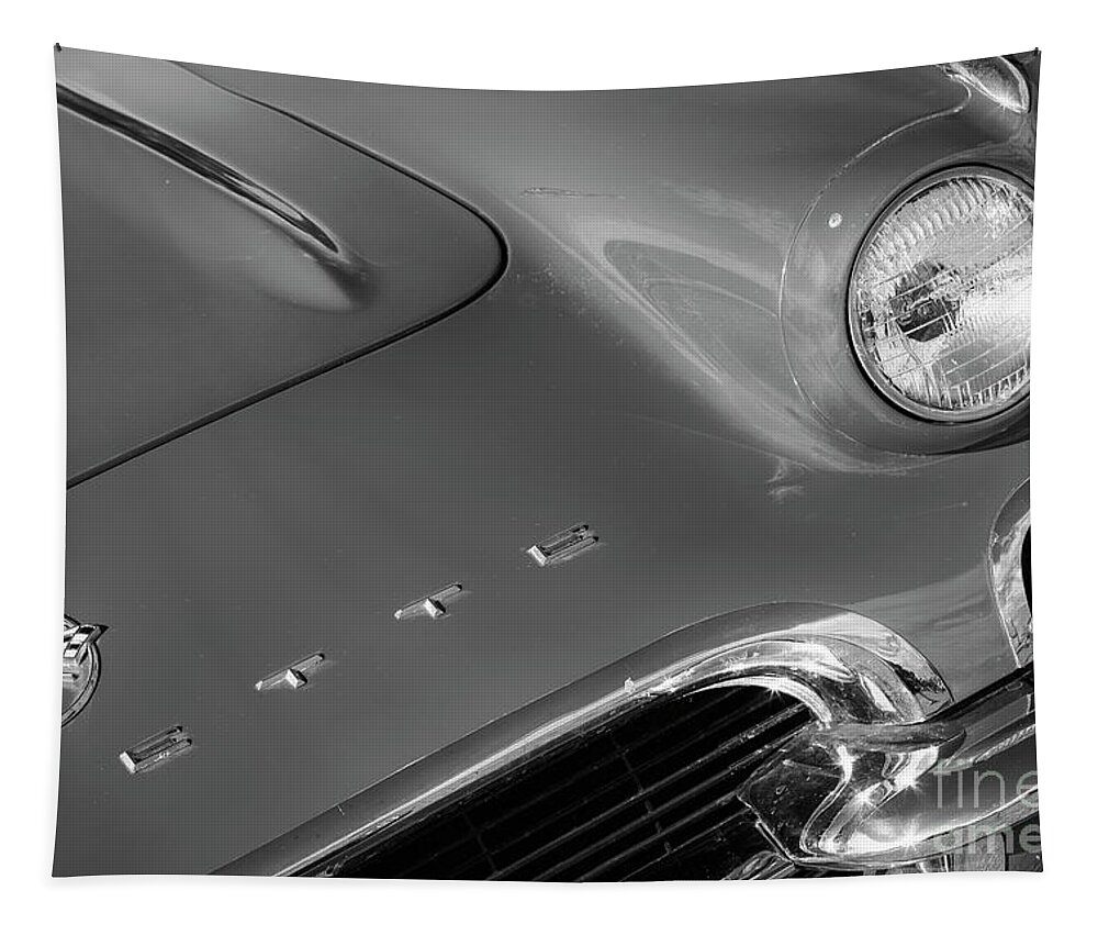 1962 Tapestry featuring the photograph '62 Vette Monotone #62 by Dennis Hedberg