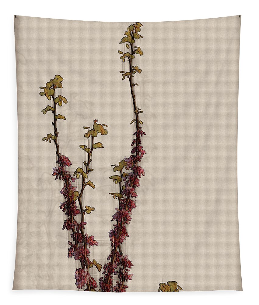 Judas Tapestry featuring the photograph Judas Tree Cercis siliquastrum #7 by Humourous Quotes