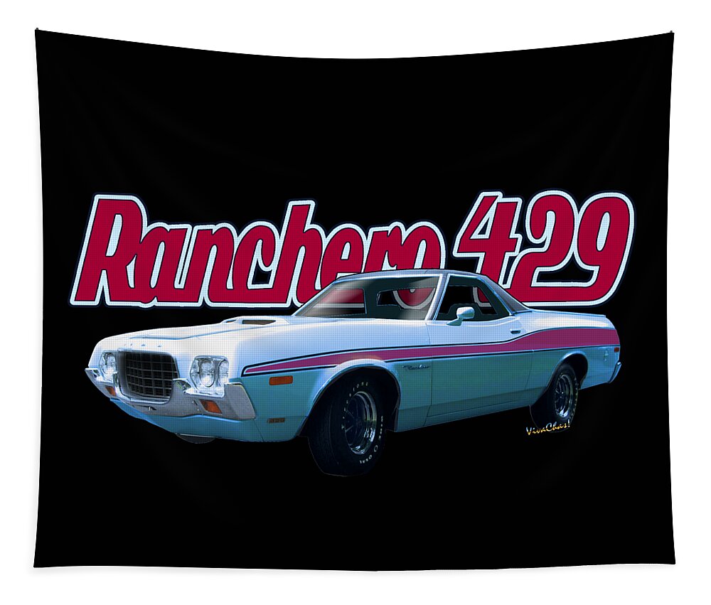 72 Ford Ranchero Tapestry featuring the photograph 72 Ford Ranchero By The Sea by Chas Sinklier