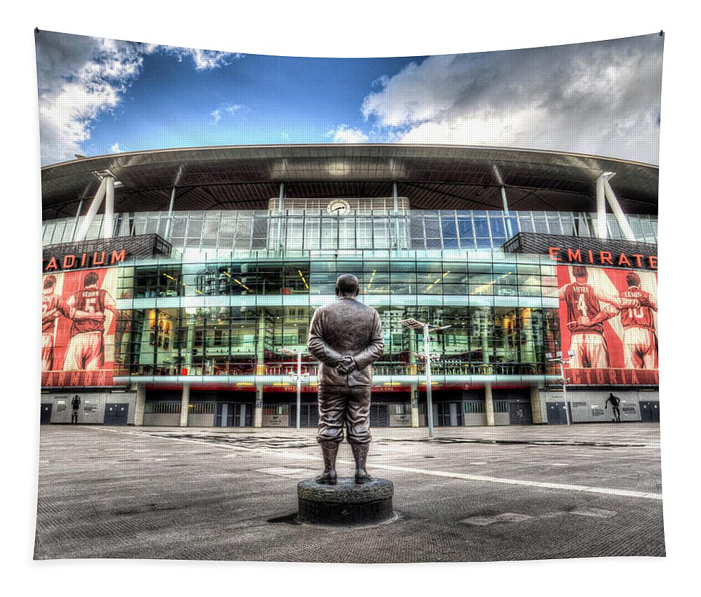 Arsenal Tapestry featuring the photograph Arsenal FC Emirates Stadium London #8 by David Pyatt
