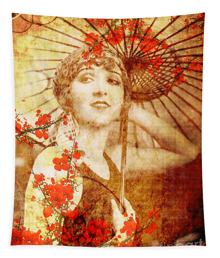 Nostalgic Seduction Tapestry featuring the photograph Winsome Woman #6 by Chris Andruskiewicz